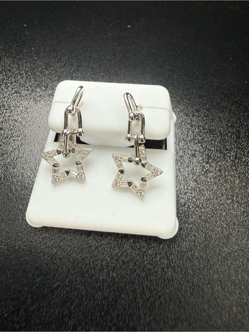 925 Silver Moissanite Star Drop Earrings 2.00 CTW